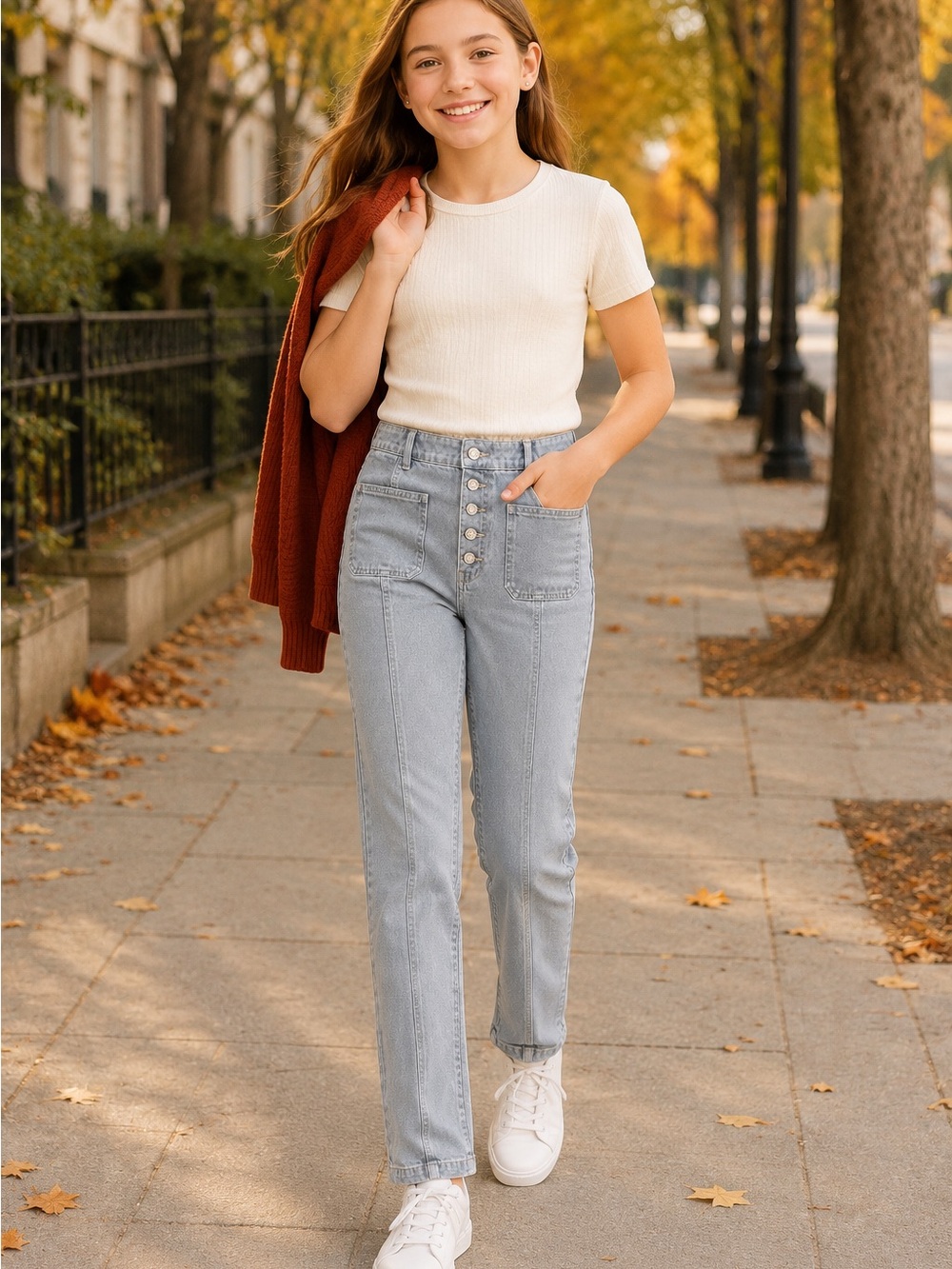Old Navy Light Blue High-Rise Button-Fly Jeans
